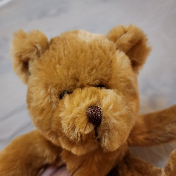 Bear Works Brown Teddy Plush Stuffed Animal Hidden Pocket in Back Cute Soft Toy - Picture 4 of 10